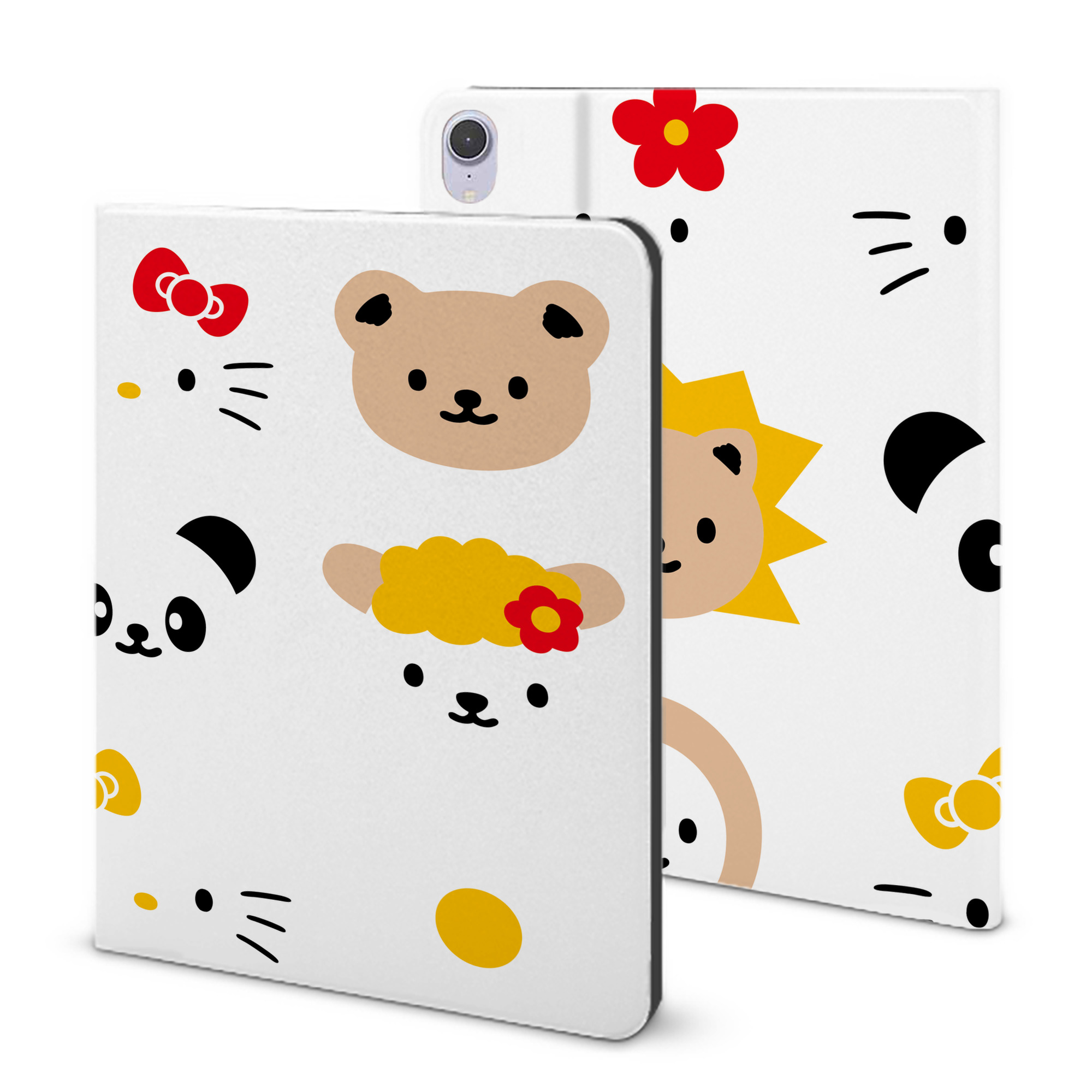 （画像用） Hello Kitty ハローキティ IPad ケース ブック型 PUレザー TPU 耐衝撃 軽量 薄型 ペン収納なし 全面保護 IPad 各モデル対応